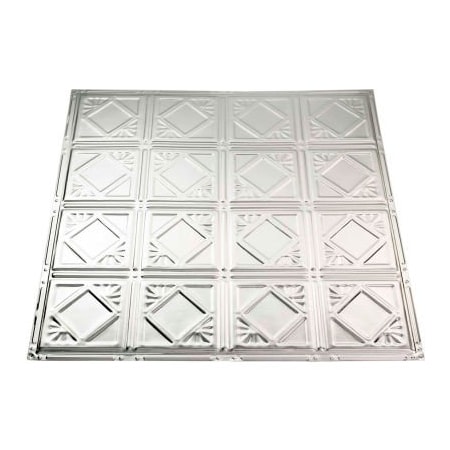Acoustic Ceiling Products Great Lakes Tin Ludington 2' X 2' Nail-up Tin Ceiling Tile in Clear - T57-04